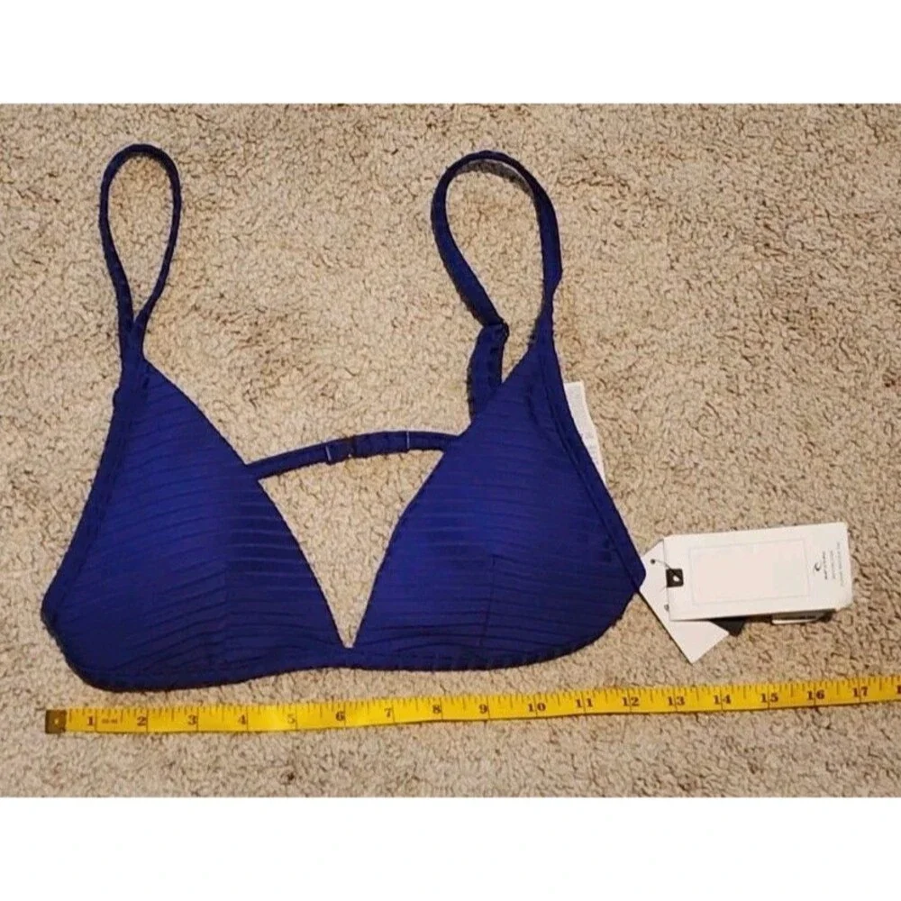Rip Curl Women's Standard Premium Surf Fixed Triangle Top Blue Size M New